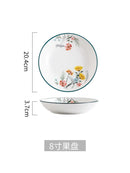 GobekUsa Bone China Rice Noodles Bowl and Dinner Plate Set