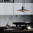 Art Deco White and Silver Aluminum Pendant Light