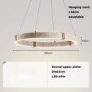 GobekUsa LED Natural Stone Round Linear Chandelier - Dimmable, Ceiling Hanging Lamps