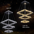 GobekUsa Crystal Triangle Chandelier: Modern K9 Pendant Light for Living & Dining Room