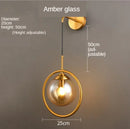 GobekUsa Glass Ball Wall Sconce Light Fixture Golden Bedside Lamp for Home Decor