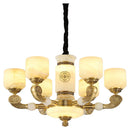 GobekUsa Jade Copper Chandelier: Luxury European Style for Living Room, Bedroom, Dining Room Lighting