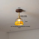 GobekUsa Amber Glass LED Ceiling Light Modern Wood Canopy Kids Room Fixture