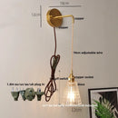 GobekUsa Clear Glass LED Wall Light with Pull Chain Switch for Modern Decor