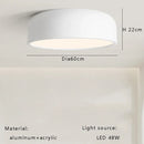 GobekUsa Italian Minimalist Round LED Ceiling Lamp Black White Bedroom Light
