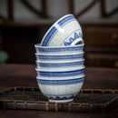 GobekUsa Chinese Orchid Dragon Bowl - Traditional Blue and White Porcelain Dessert Rice Bowl