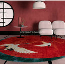 GobekUsa Japanese Cranes Soft Plush Carpet - Luxury Home Decor