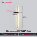 GobekUsa Black Long Strip Wall Lamp - Modern Minimalist Bedroom Living Room TV Wall Light