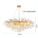 GobekUsa Gloss Light Luxury Crystal Ceiling Chandelier for Living Room & Dining Room