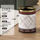 GobekUsa Leather Trash Bin Gold/Silver Metal Large Capacity for Home & Hotel