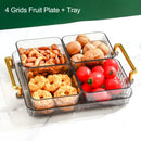 GobekUsa 6-Grid Divided Fruit Plate Snack Dish Dry Fruit Tray Light Luxury Tray