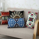 GobekUsa Ethnic Floral Canvas Cotton Embroidered Lumbar Pillow Case 30x50cm
