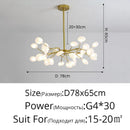 GobekUsa Branch Shape Firefly Ceiling Chandelier G4 Led Lighting Indoor Hanging Lamp