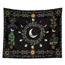 GobekUsa Celestial Moon Phase Floral Tapestry Wall Hanging