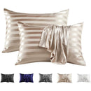 GobekUsa Luxe Jacquard Stripes Pillow Cover Set - Queen & King Size Home Pillowcases