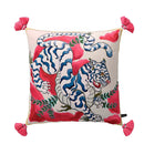 GobekUsa Handmade Lumbar Pillow Case Lion Dog Floral Decorative Cover