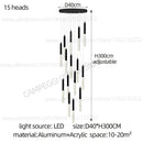 GobekUsa Cylindrical Chandelier: Modern Nordic Indoor Lighting for Living Room, Staircase & Ceiling