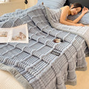 GobekUsa Cozy Faux Rabbit Plush Blanket, Nordic Style, Thick & Warm, Super Soft Nap Shawl