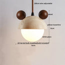 GobekUsa LED Pendant Lamp White Glass Wire Adjustable Travertine Hanging Lights