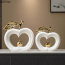 GobekUsa Gold Pear Ceramic Sculpture Desk Ornament Aesthetics Decor