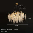 GobekUsa Gold Aluminium Crystal Chandelier for Elegant Dining Room Lighting