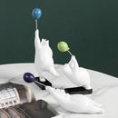 GobekUsa Flying Bear Balloon Figurines: Modern Home Wall Decoration & Gift