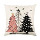 GobekUsa Christmas Santa Claus Linen Pillowcase - Sofa Cushion Cover, Decorative Living Room Pillow Cover