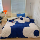 GobekUsa Large Flowers Print Cotton Satin Full Size Comforter Bedding Set