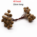GobekUsa Gold Hybrid Flower Cherry Stamen Berries Bundle for DIY Decor