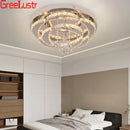 GobekUsa Crystal Raindrop Flowers Remote LED Chandelier Ceiling Light for Living Room