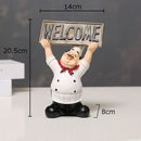 GobekUsa Bearded Chef Resin Figure Sculpture Modern Kitchen Desk Decor Ornaments