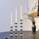 GobekUsa Geometric Glass Candle Holder Block Design Home Decor Accessory