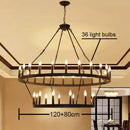 GobekUsa Iron Round LED Pendant Chandelier for Living, Cafe, Restaurant décor