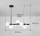 GobekUsa Glass Ball Pendant Light Chandelier, Height Adjustable Metal G9 Bulb Lamp