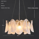 GobekUsa LED Glass Hanging Lamp Golden Leaf Shape Modern Pendant Light