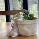 GobekUsa Lovely Rabbit Garden Flowerpot for Balcony Simulation and Garden Decor