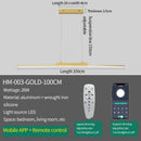 Minimalist Black Linear LED Pendant Light, Dimmable