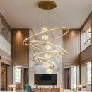 GobekUsa Crystal Chandelier: Luxury Stair Pendant Light for Living Room, Ceiling & Indoor Lighting
