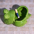 GobekUsa Frog Ceramic Ashtray with Lid - Windproof Smoking Accessory