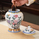 GobekUsa Blue & White Porcelain Tea Pot Sealed Storage Container