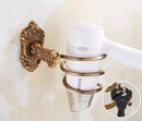 GobekUsa Bronze Carved Bath Accessories Set: Shelf, Towel Rack, Paper Holder, Toilet Brush Holder
