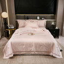 GobekUsa Eucalyptus Fiber Jacquard Summer Quilt Set with Soft Silky Comforter, Sheet, Pillowcases