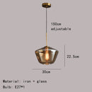 GobekUsa Gray Amber Glass Pendant Lamp for Home and Office Lighting