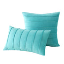 GobekUsa Blue Velvet Stripe Pillow Covers - 2Pcs Luxury Soft Cushion Cases for Couch