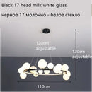 GobekUsa Glass Ball LED Chandelier: Modern Nordic Style for Living, Dining, Kitchen, Study