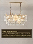GobekUsa Crystal Leaves Chandelier: Elegant Postmodern Lighting for Living Room, Dining Room, Bedroom
