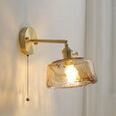 GobekUsa Glass Copper LED Wall Lamp Sconce for Corridor Bedroom Living Room