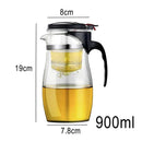 GobekUsa Glass Tea Set with Infuser, Pu Erh Kettle, Gaiwan Pots - 900ml