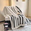 GobekUsa Double-Layer Jacquard Lamb Wool Blanket - Cozy Sofa Throw for Winter Home Comfort