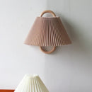 GobekUsa Beech Wood Wall Lamp: Wabi-sabi Style Fabric Art for Living Room, Bedroom, or Porch